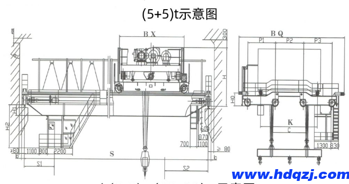 上旋轉(zhuǎn)伸縮掛梁電磁橋式起重機(jī) 上旋轉(zhuǎn)伸縮掛梁電磁橋式起重機(jī)